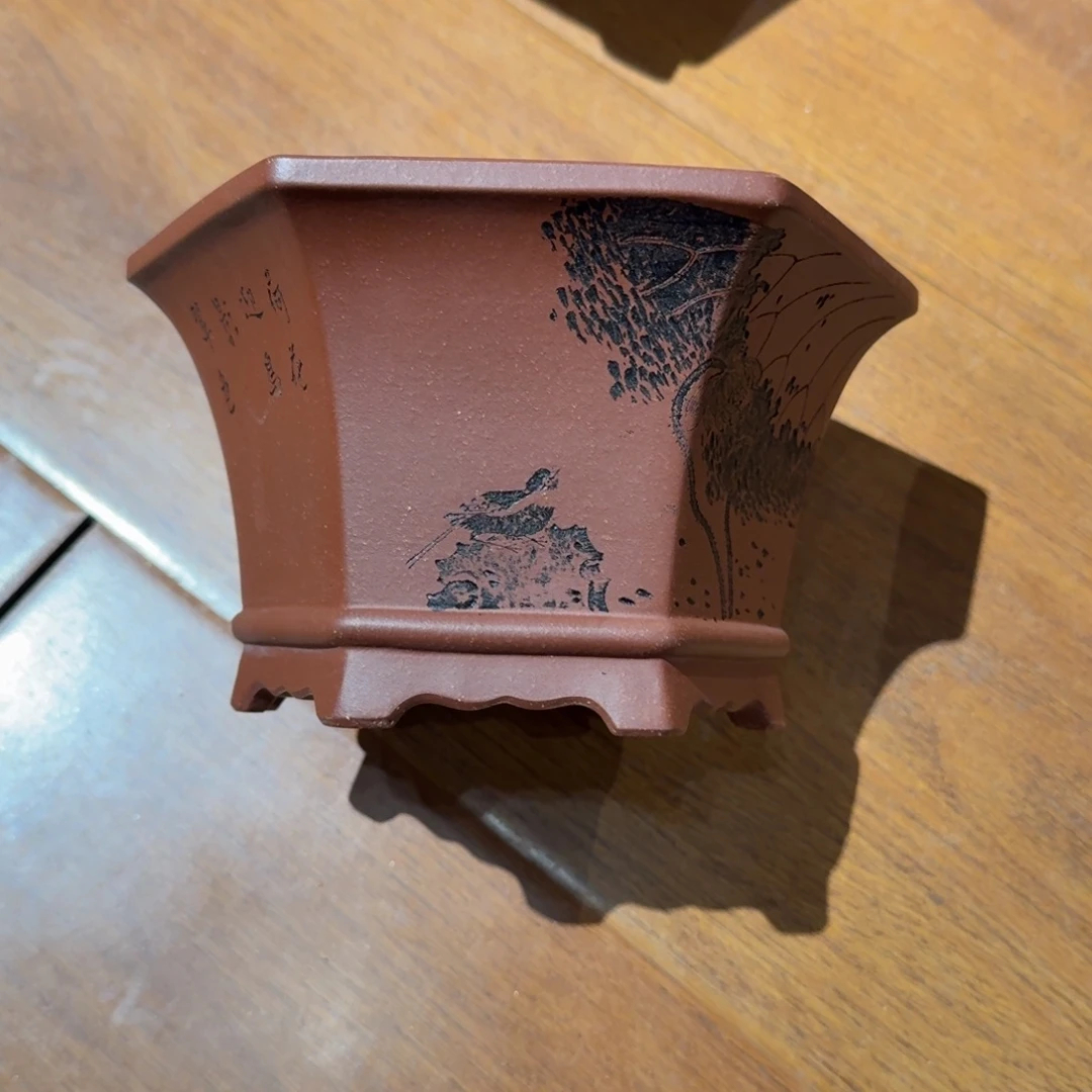 ****开紫砂花盆原矿紫泥