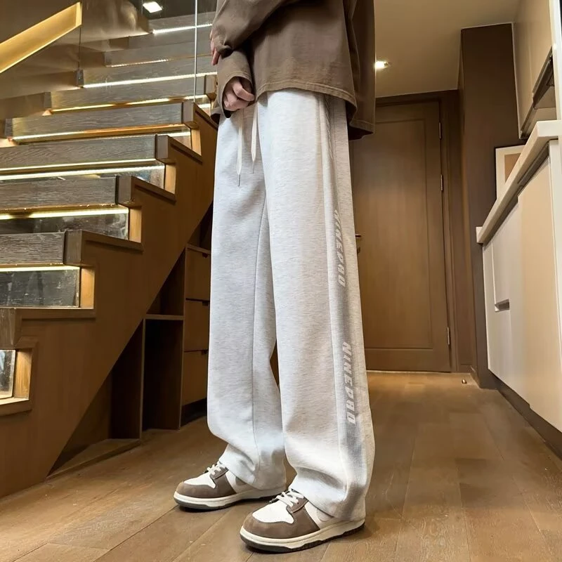2025时尚潮流新款春夏休闲裤男士阔腿青少年高中学生运动卫裤男生
