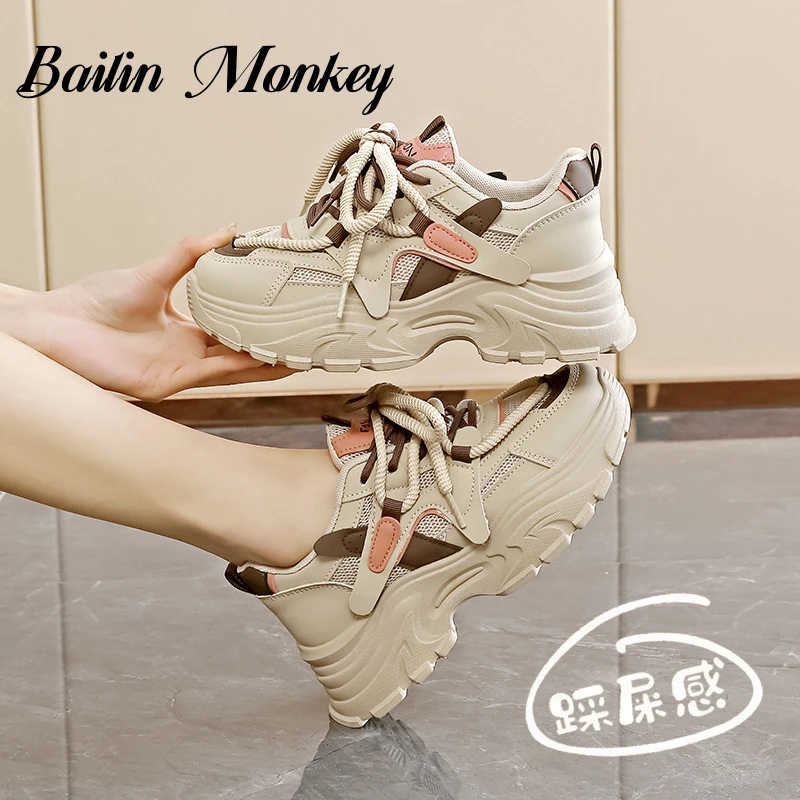 品牌春季轻便中跟老爹鞋时尚休闲鞋网红小白鞋ins女鞋透气百搭款