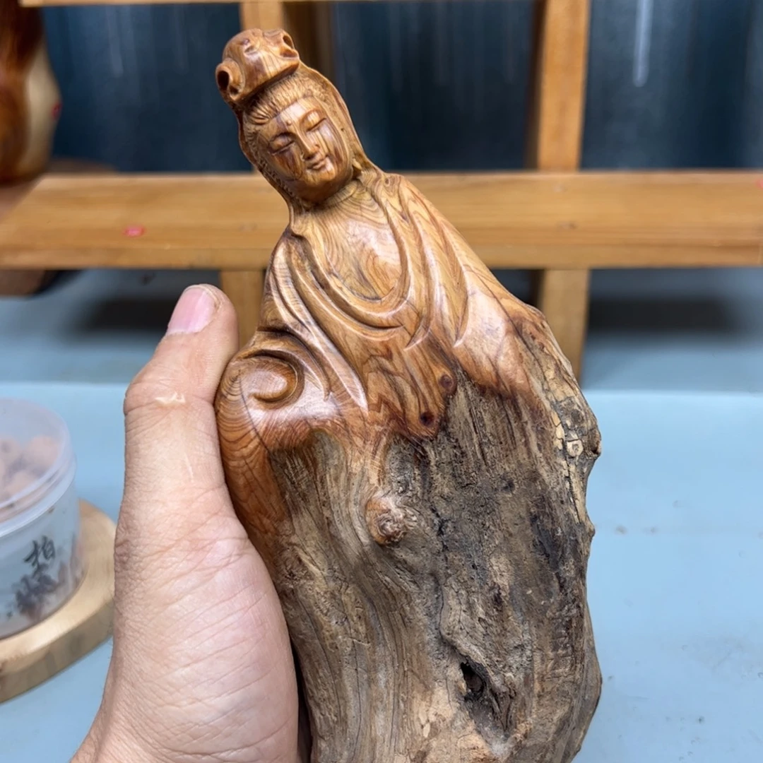 河***部木崖柏木摆件手把件