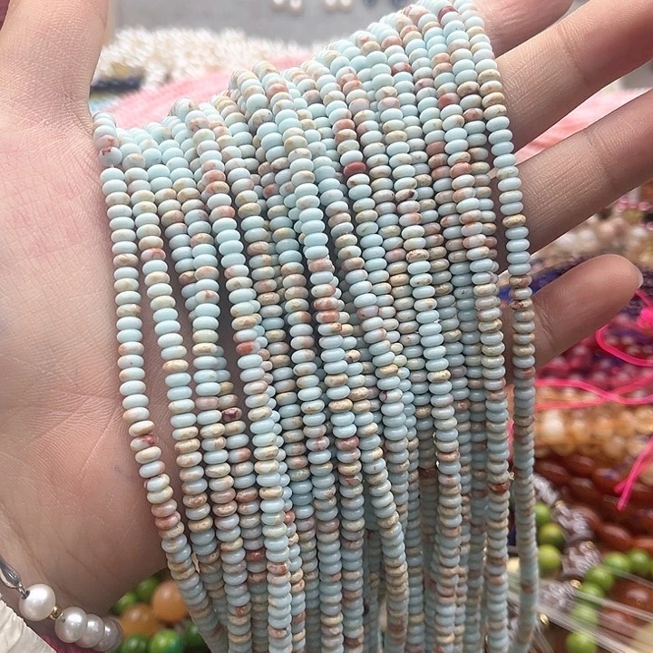 玛瑙/玉髓珠宝半成品未镶嵌1条4/2mm左右寿山石算盘珠