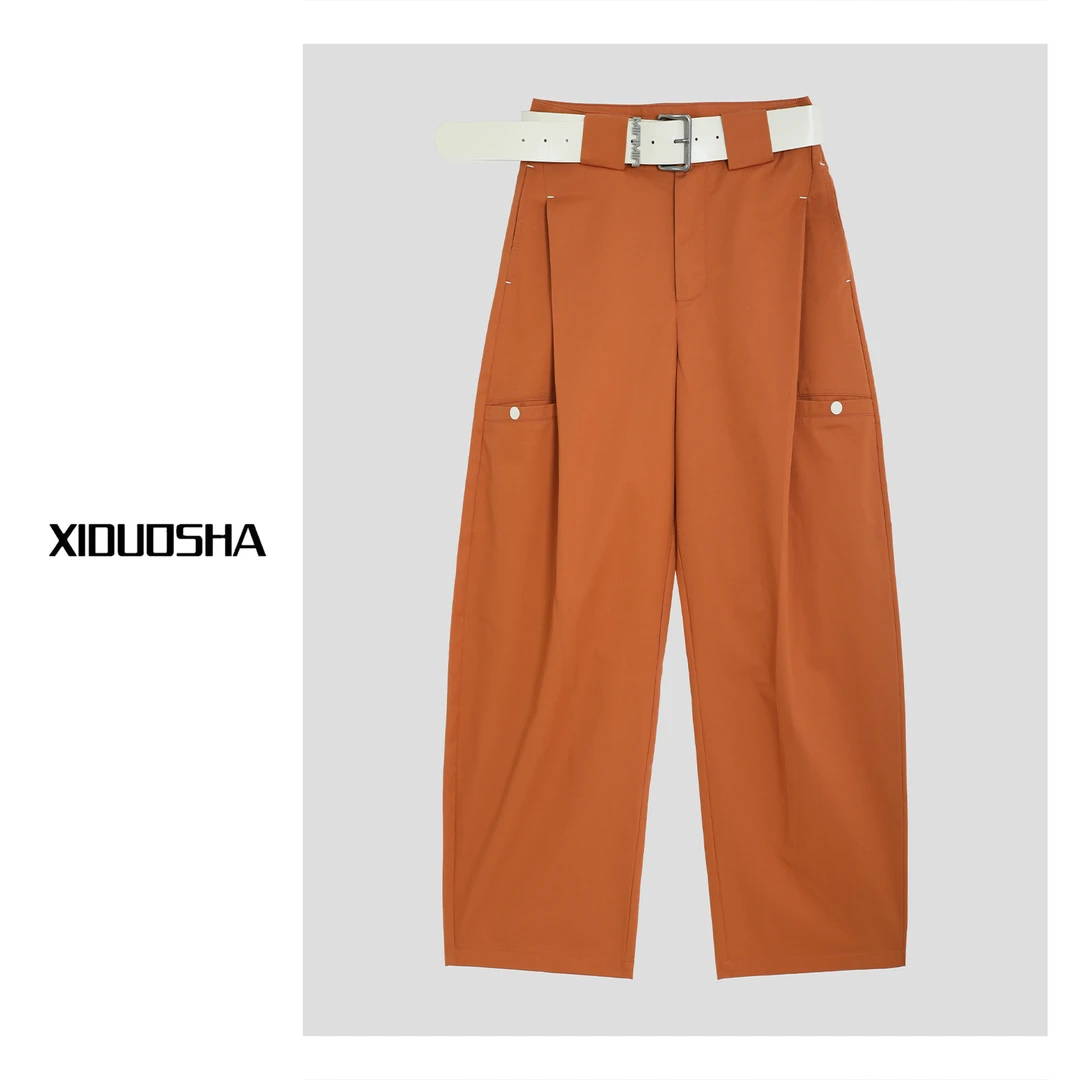 XIDUOSHA/喜朵莎夏款新品超薄折叠显瘦工装弯刀裤XDS1452