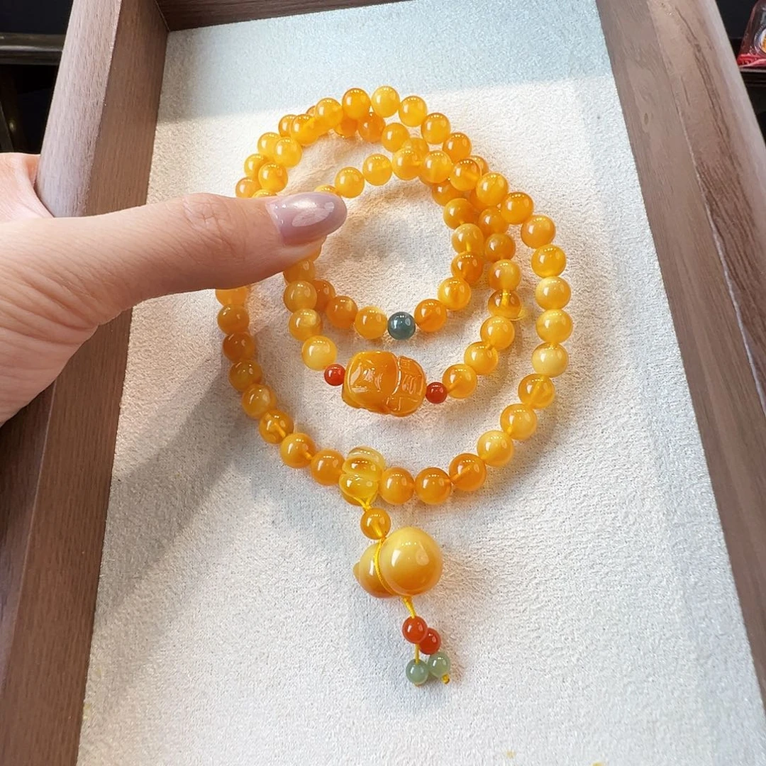 蜜蜡未镶嵌手链蜜蜡7.1mm