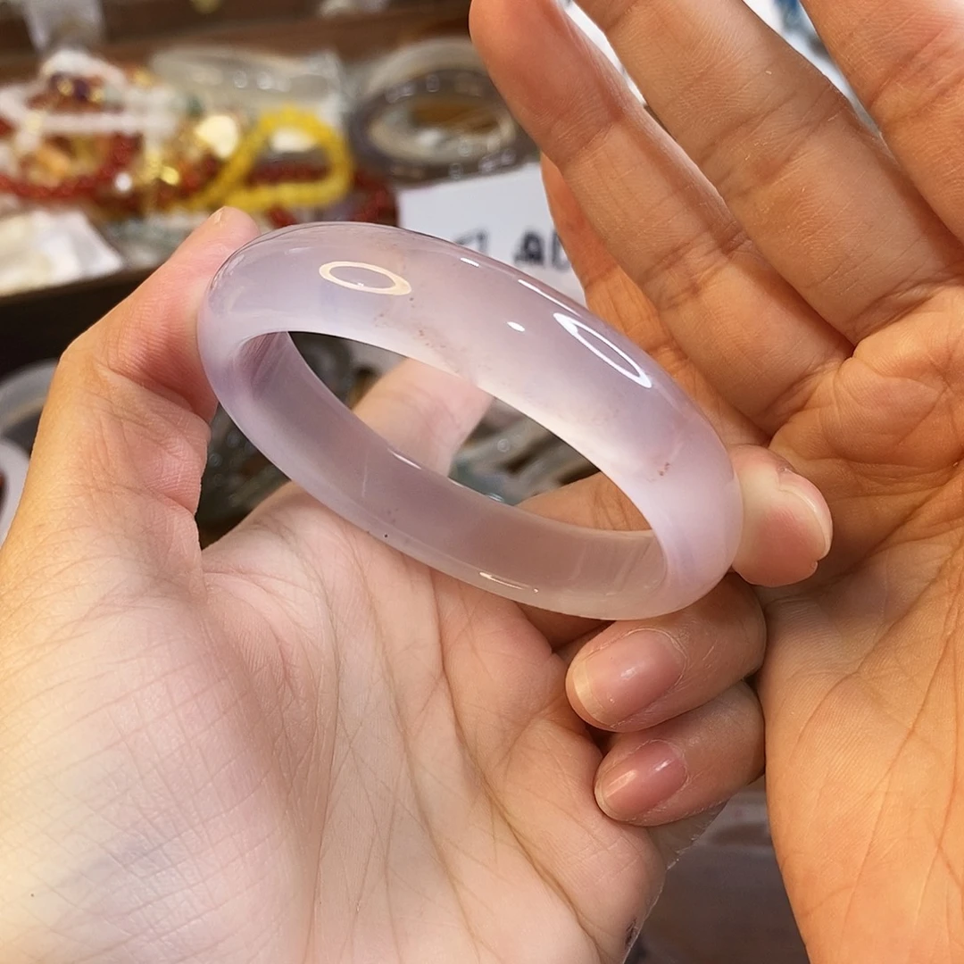 玛瑙/玉髓未镶嵌手镯A938。53.6圈。