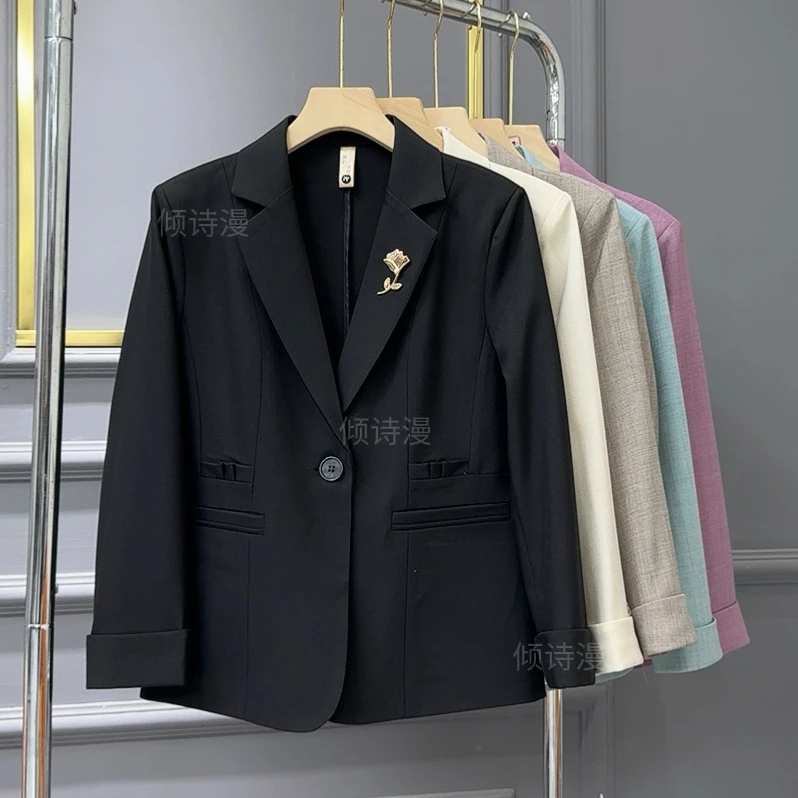 2025秋季新款设计感时尚气质西装女洋气显瘦遮肉休闲小西服2518-1