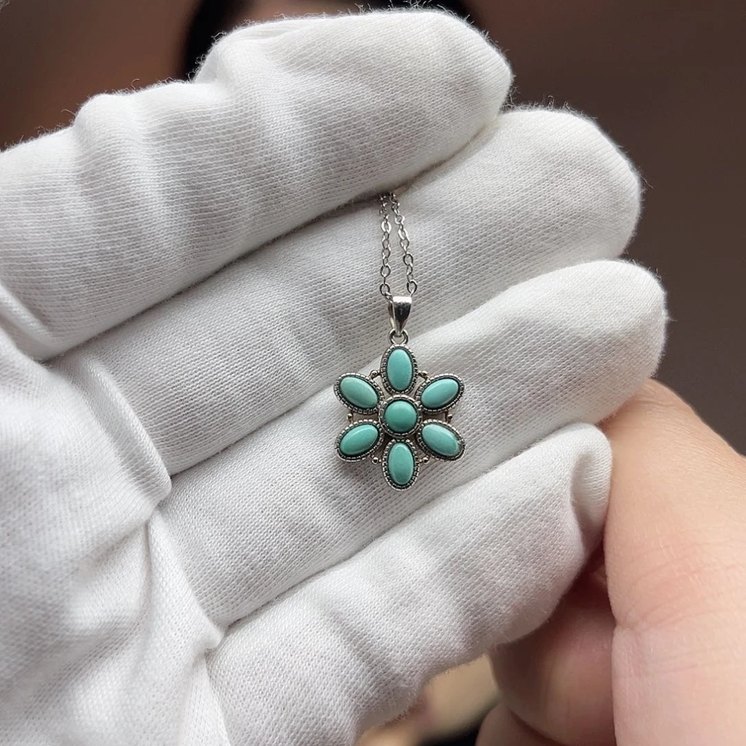 绿松石珠宝奇石银S925镶嵌