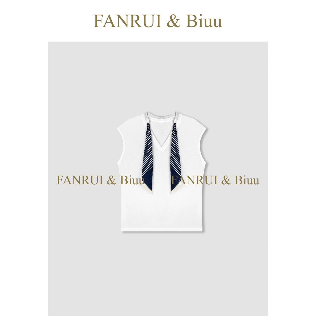 FANRUI/泛芮「红莓不晚」棉质气质休闲百搭夏季新款无袖上衣B16478