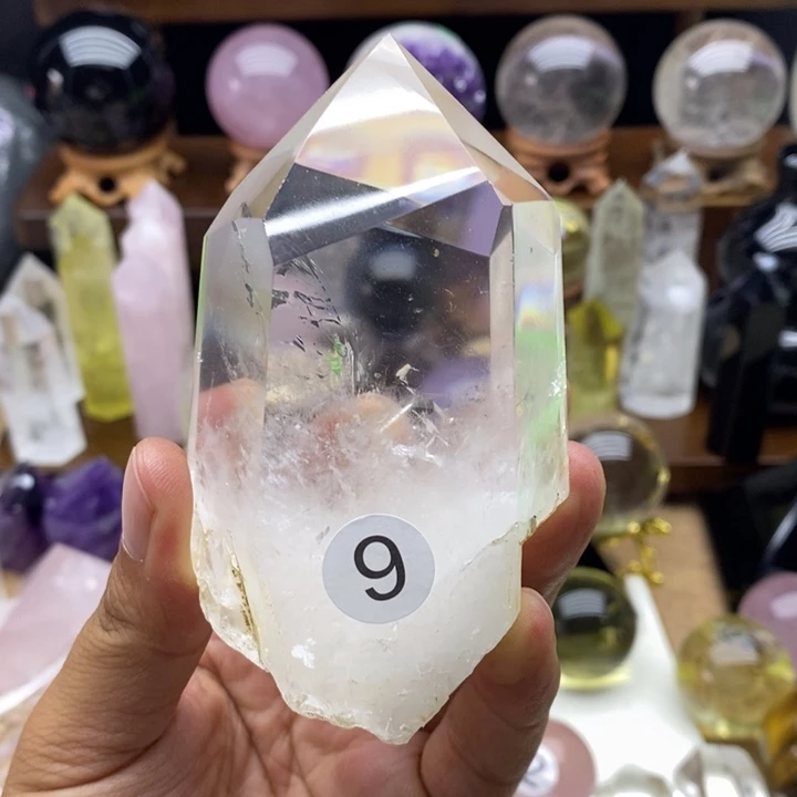 天然白水晶柱摆件14