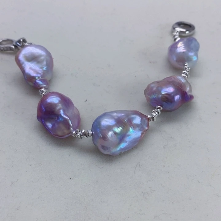 银S925镶嵌耳饰淡水珍珠