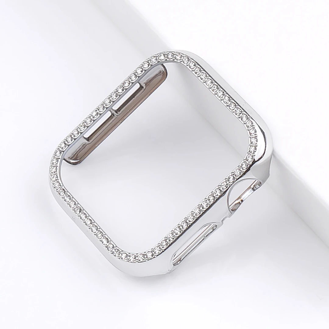 适用Applewatch8钻壳pc半包苹果手表765se硬壳iwatch保护防摔套女