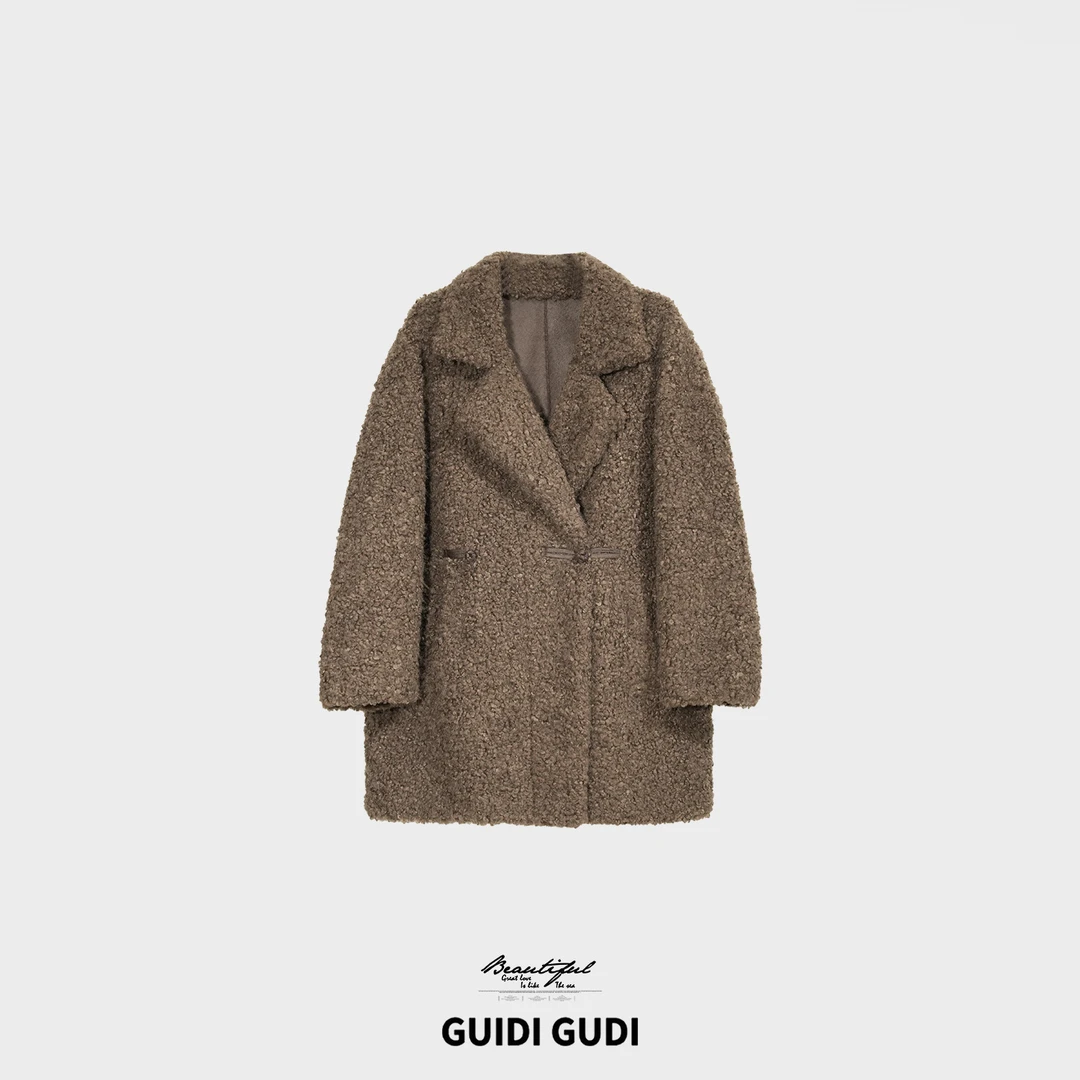 GUIDI GUDI【摩登之城】慵懒感宽松经典风格外套/黄加蓝