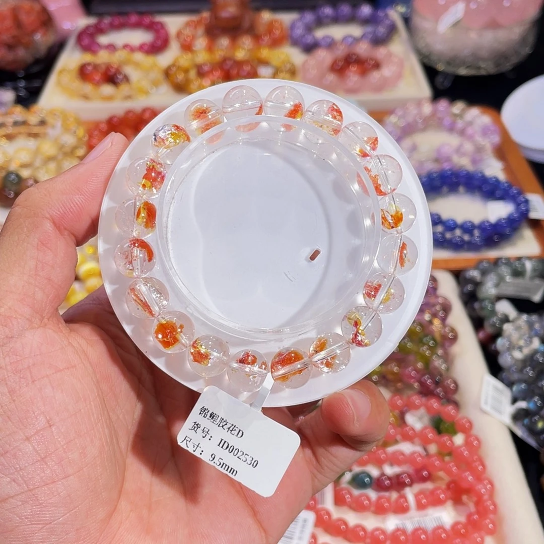 水晶手链未镶嵌锦鲤胶花9.5mm