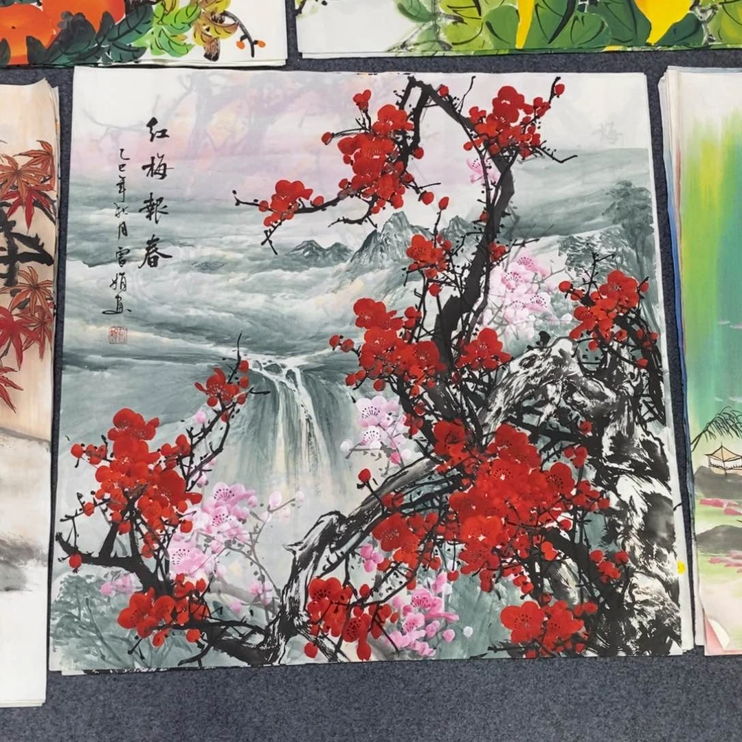 国画尺寸70✖️70斗方手绘精品画