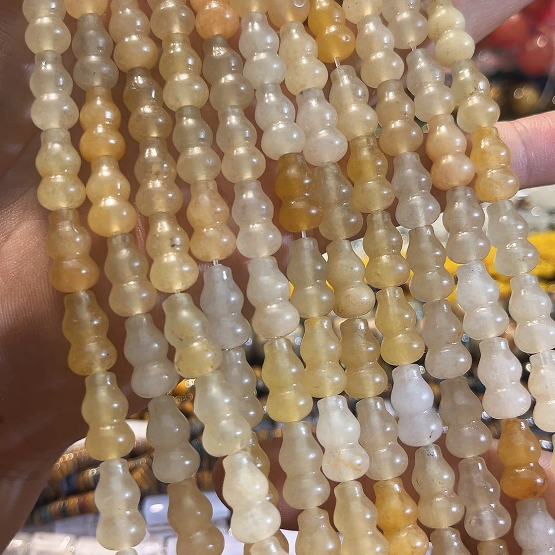玛瑙/玉髓合金珠宝半成品金丝玉葫芦一条8x14mm