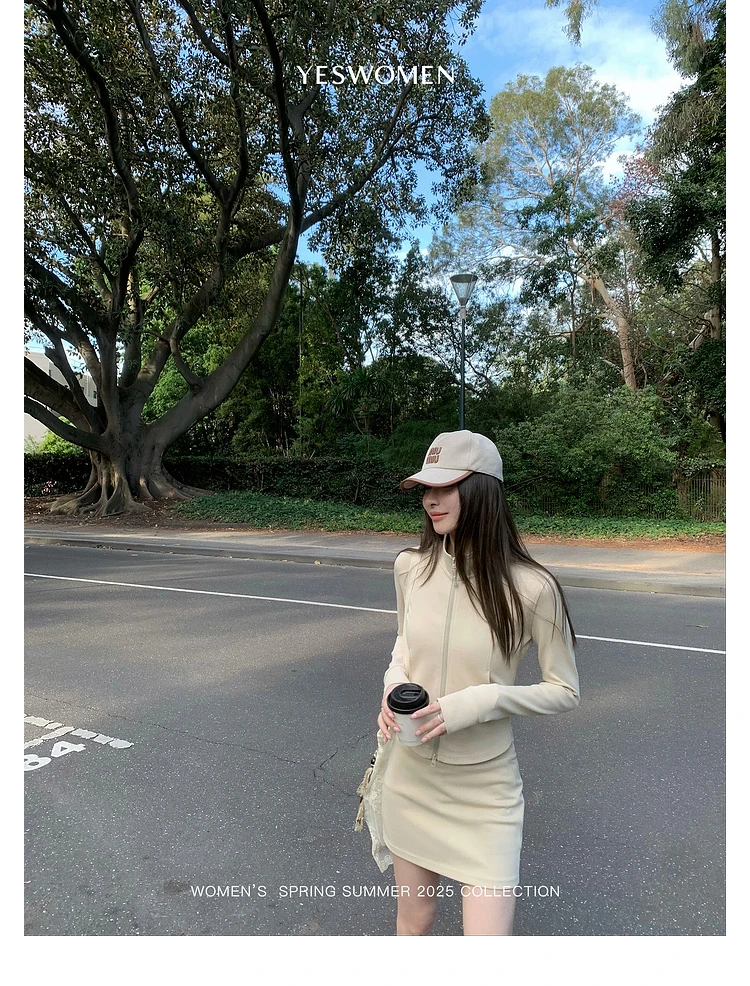 【星子专属】YESWOMEN早春lulu系列·清爽时髦立领 显瘦套装F1196A