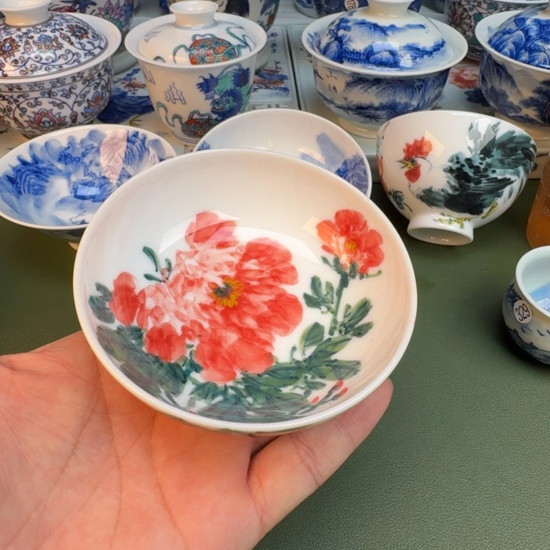 陶纯手工纯手绘茶具石头344