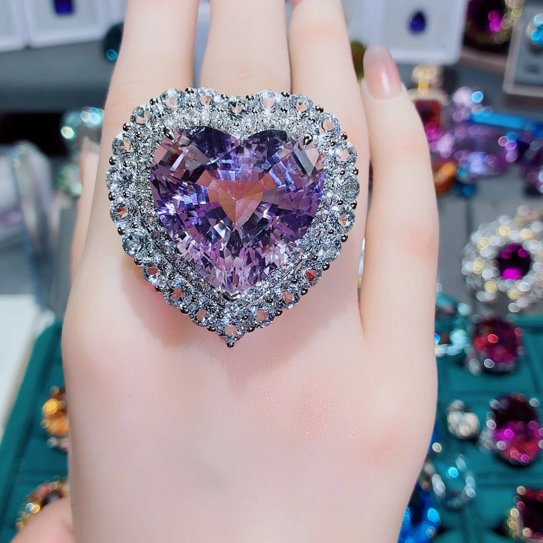 C***h戒指银S925镶嵌水晶