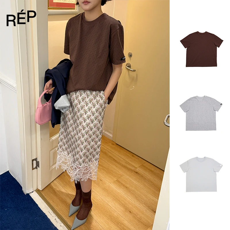 REP-COEMES设计师品牌灰/棕/蓝色短袖T 25SS 早春穿搭