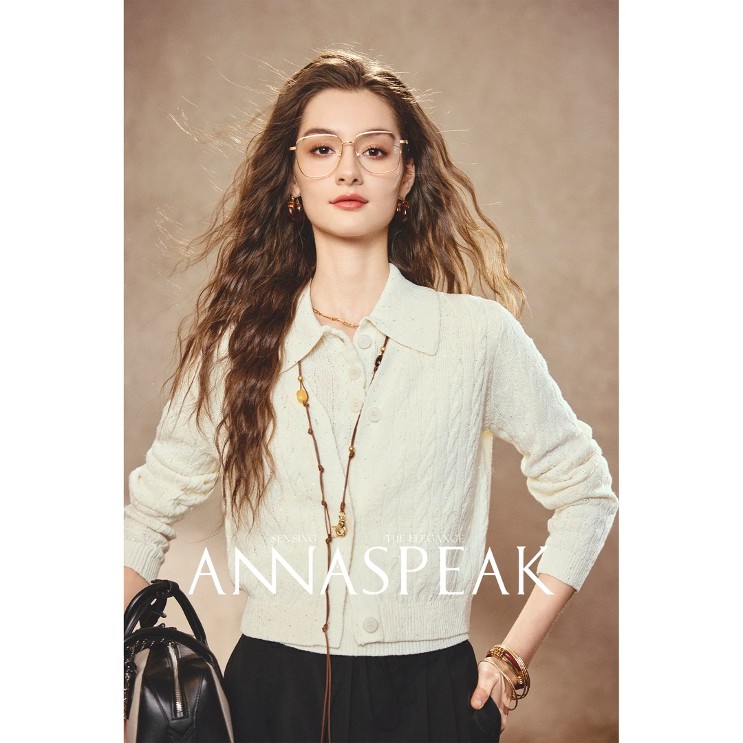 ANNASPEAK三季可穿 法国天然亚麻轻盈舒适透气气质长短袖针织衫女