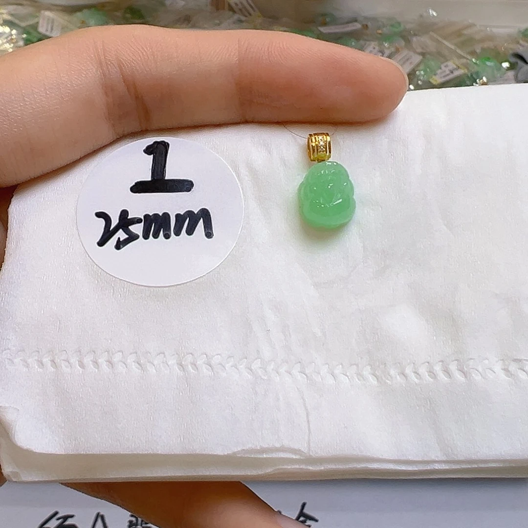 翡翠18K金镶嵌吊坠(不含链)翡翠