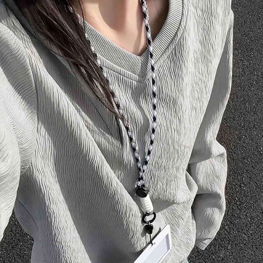 【DROMA】加绒加厚V领宽松T恤