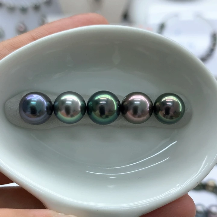 海水珍珠裸珠9+孔雀绿炫 安安