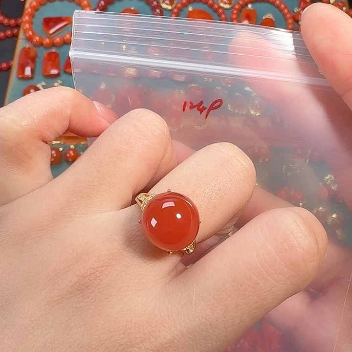 南红玛瑙银S925镶嵌吊坠