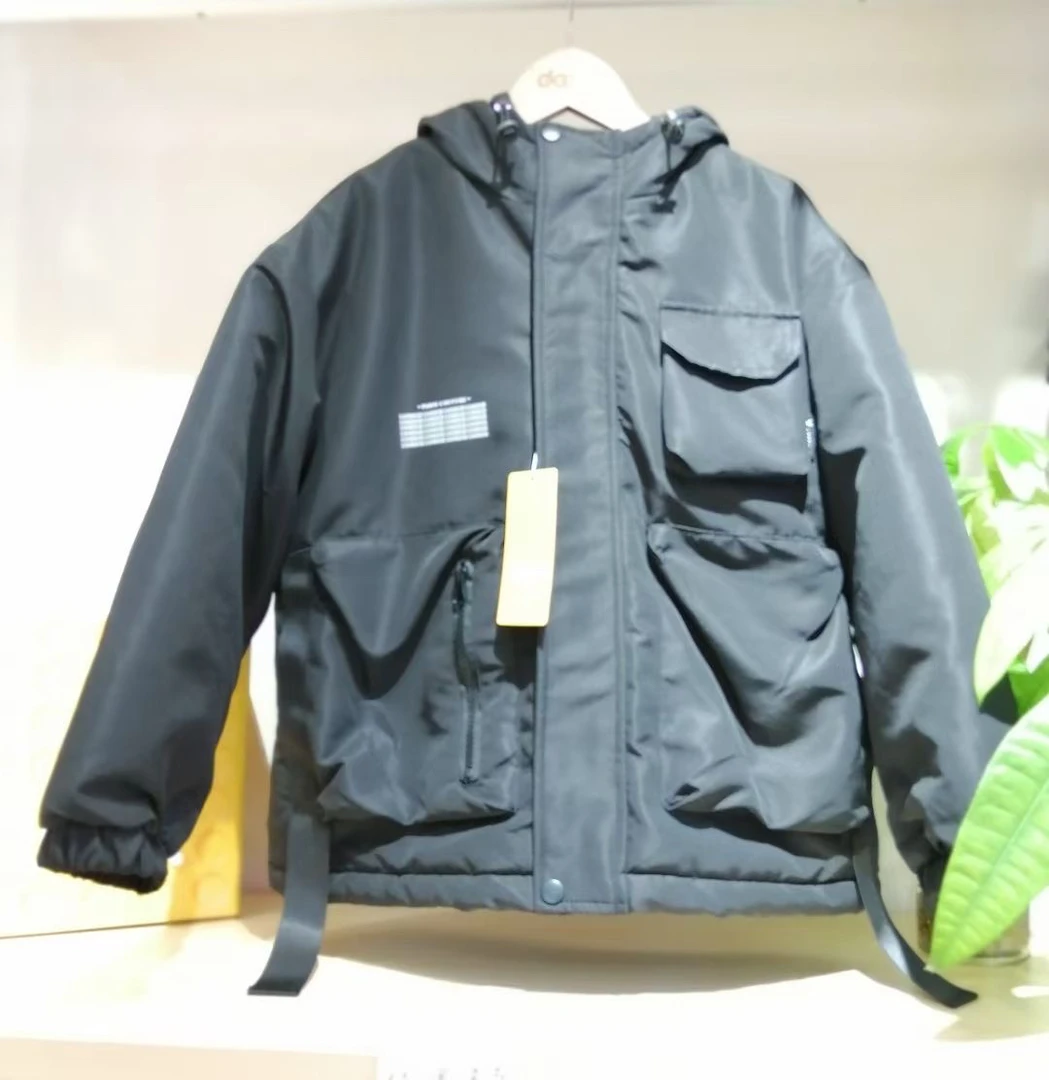 厚款常规纯色棉服夹克男童加绒加厚款大童冲锋衣男款冬季