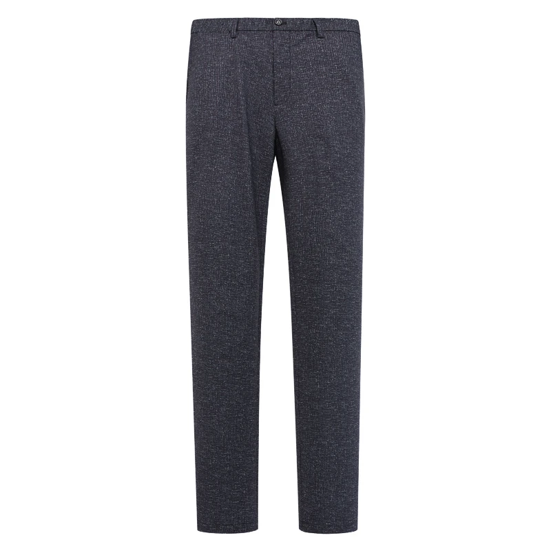 SA8萨BA蒂N春秋男式休闲裤 中腰直筒商务休闲长裤弹力 黑灰色