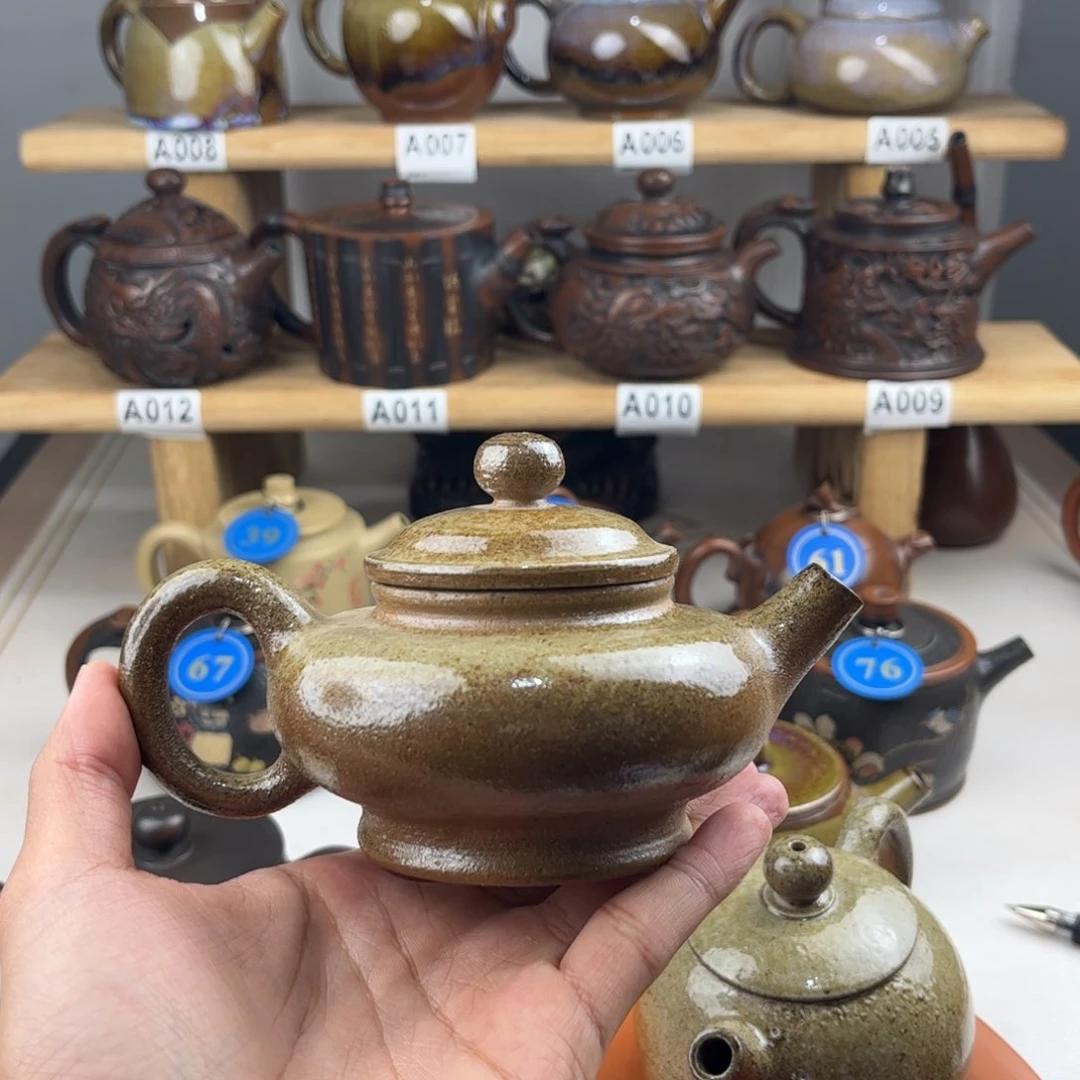 壶被**弃建水紫陶老手艺人全手工制作