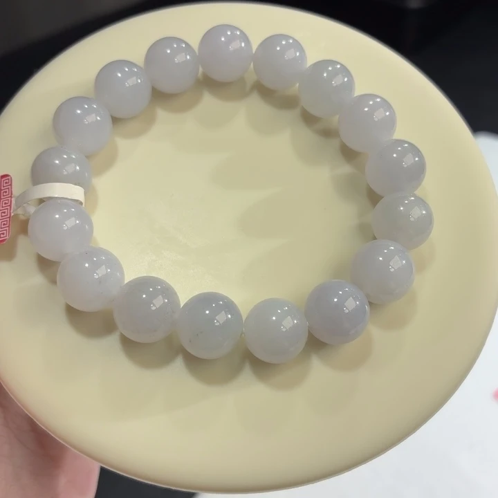 翡翠未镶嵌手链冰胶浅紫洒金卡12