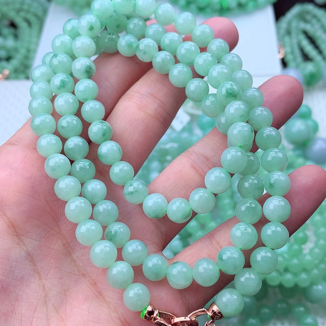 翡翠未镶嵌毛衣链7.7