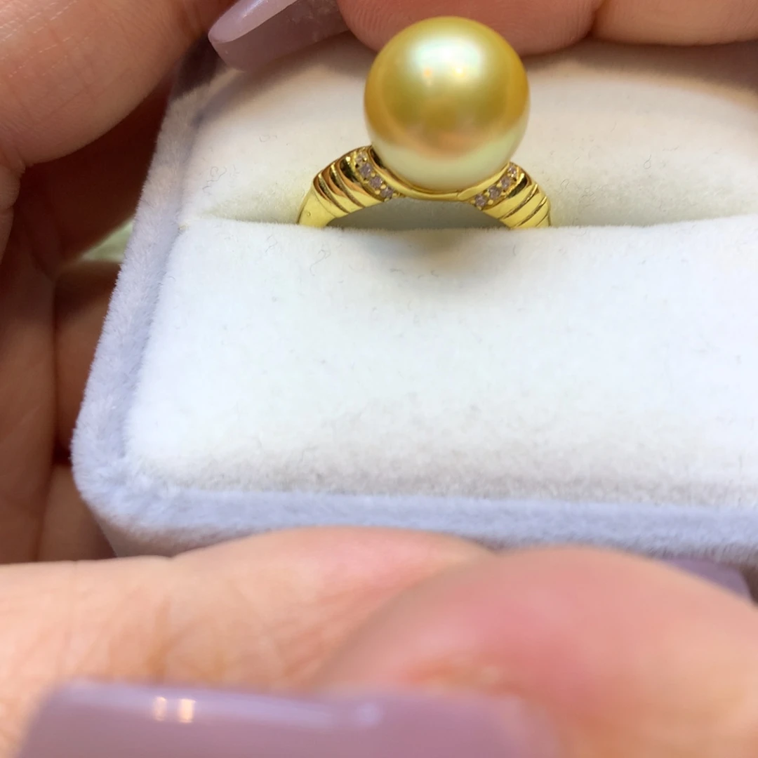 银S925镶嵌戒指海水珍珠