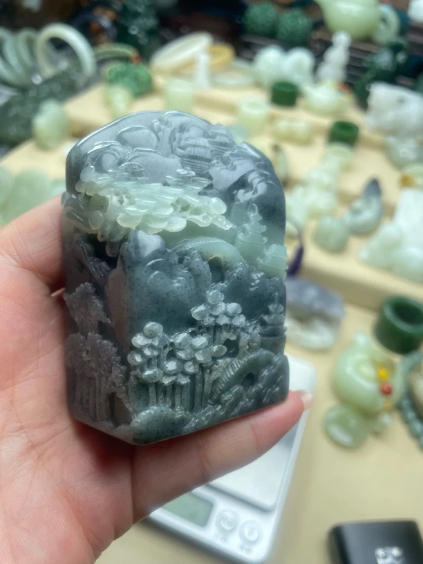 和田玉大章料手把件
