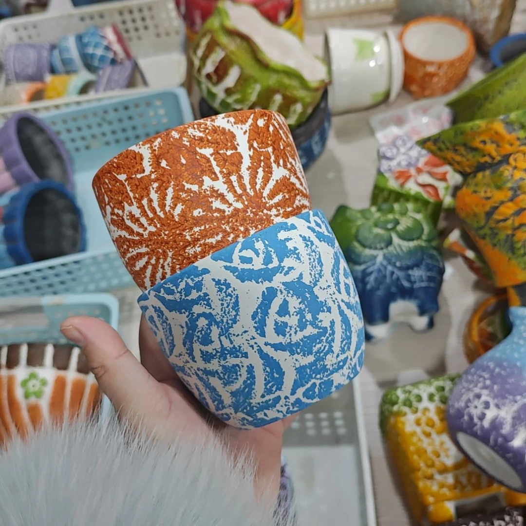 红陶吸水透气的白陶花盆凑满12发货