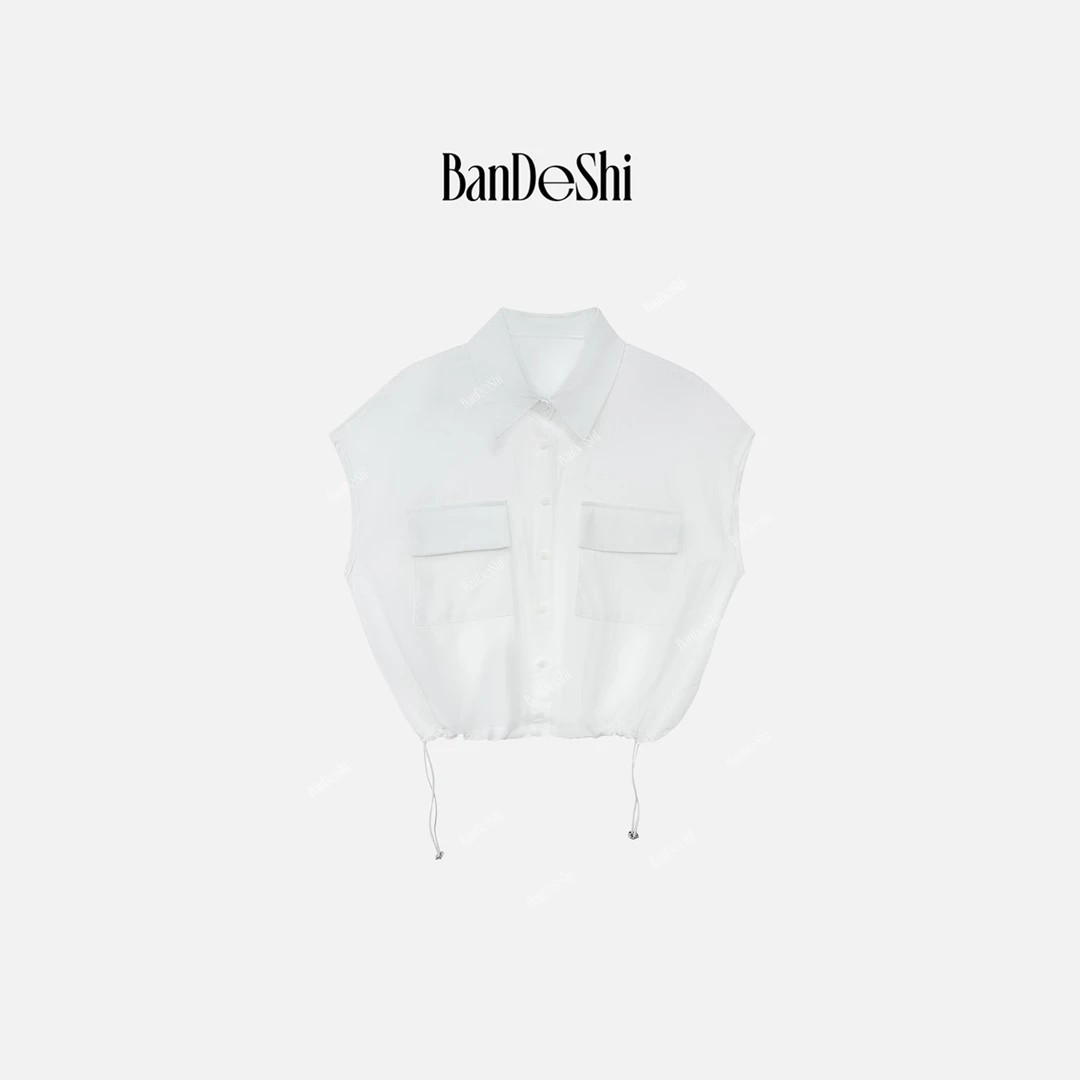 【C2864】班德施-简约时尚衬衫女士新款洋气减龄时髦短袖POLO衫潮SS