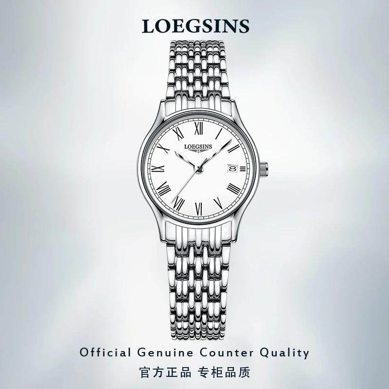 正品律雅系列瑞士手表全自动时尚防水超薄休闲女表LOEGSINS