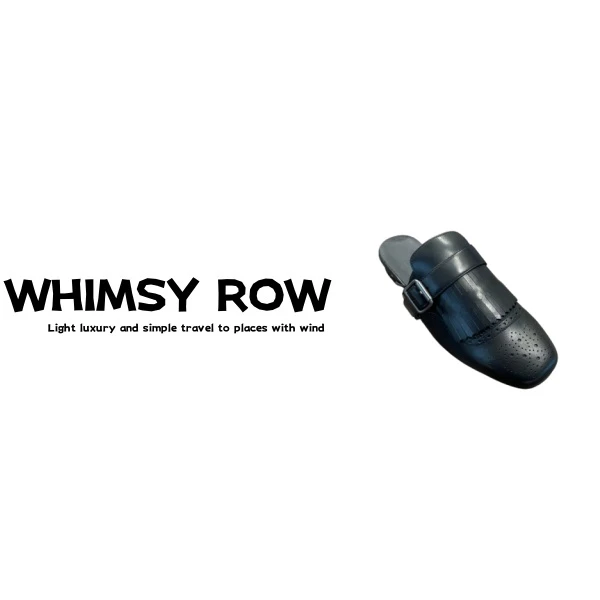 【WHIMSY ROW】复古流苏穆勒鞋真皮包头半拖时尚百搭平底