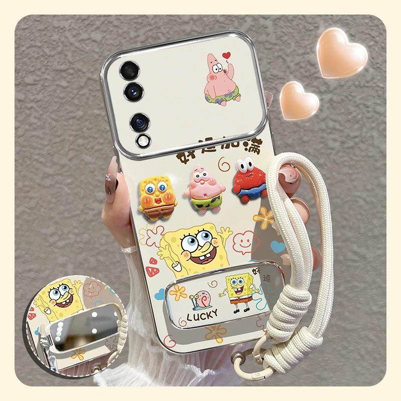 适用荣耀80/pro手机壳好运加满大视窗硅胶防摔保护套女款卡通少女