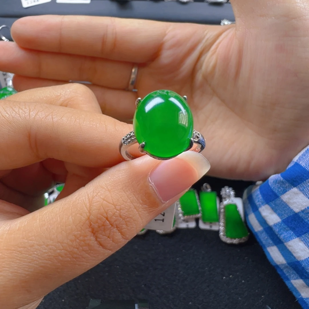 翡翠银S925镶嵌颈饰