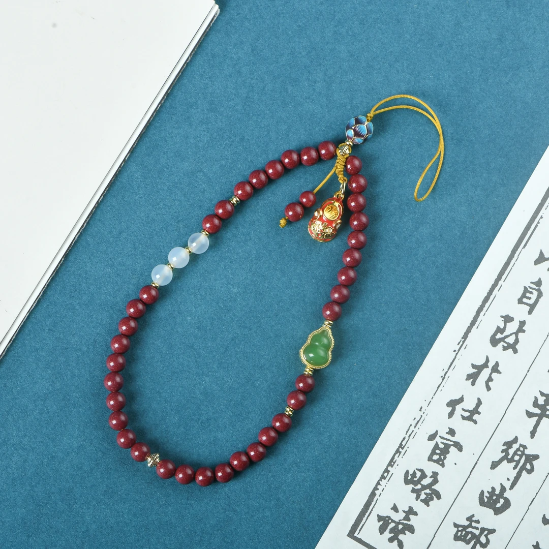 含辰砂工艺品朱砂紫砂0.6虎头鞋手机挂链