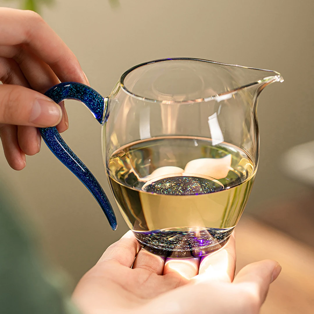 漫佳 斑斓公道杯 星空炫彩茶海分茶器 手工吹制耐热玻璃杯 ≈300ml