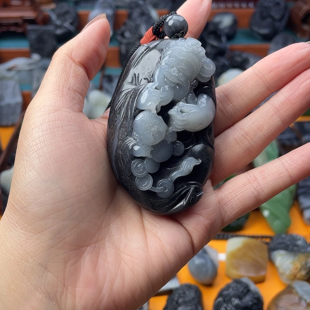 真***字和田玉未镶嵌挂件