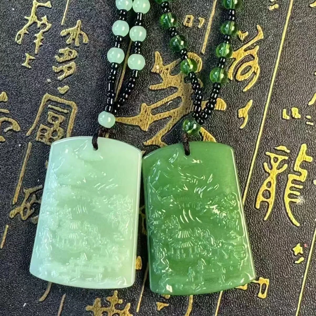 新款山水牌吊坠男款项链招财女士毛衣链挂件饰品物民族风