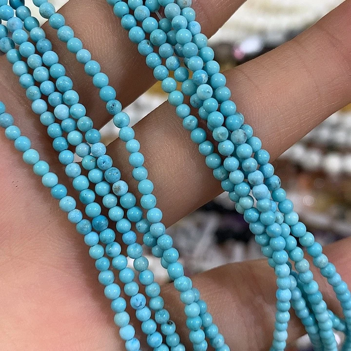 2mm蓝色圆珠小米珠一条