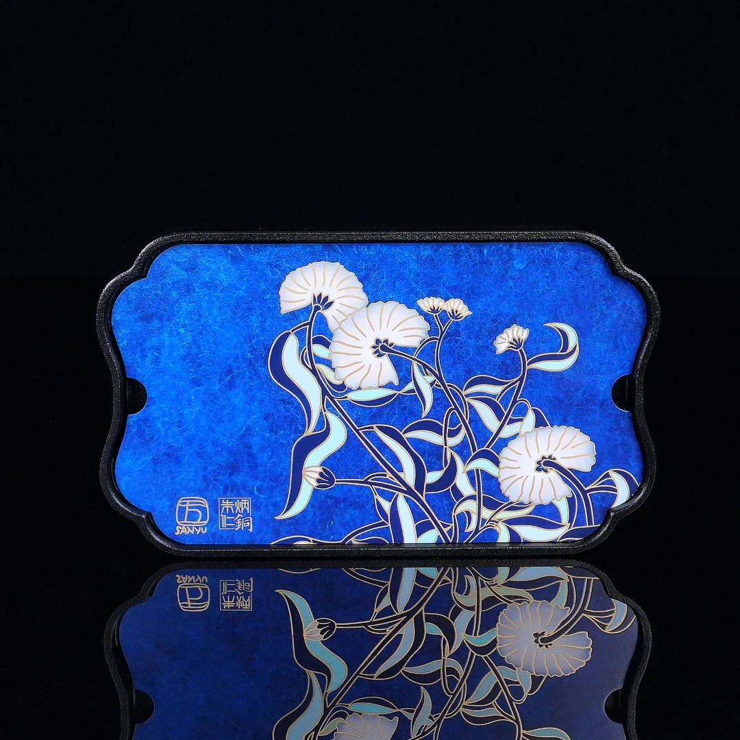 【朱炳仁】铜常玉茶盘家用系列菊花茶礼高端送人送礼必备茶器茶盘