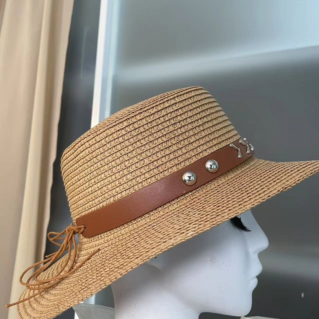 卡其皮带帽子草帽