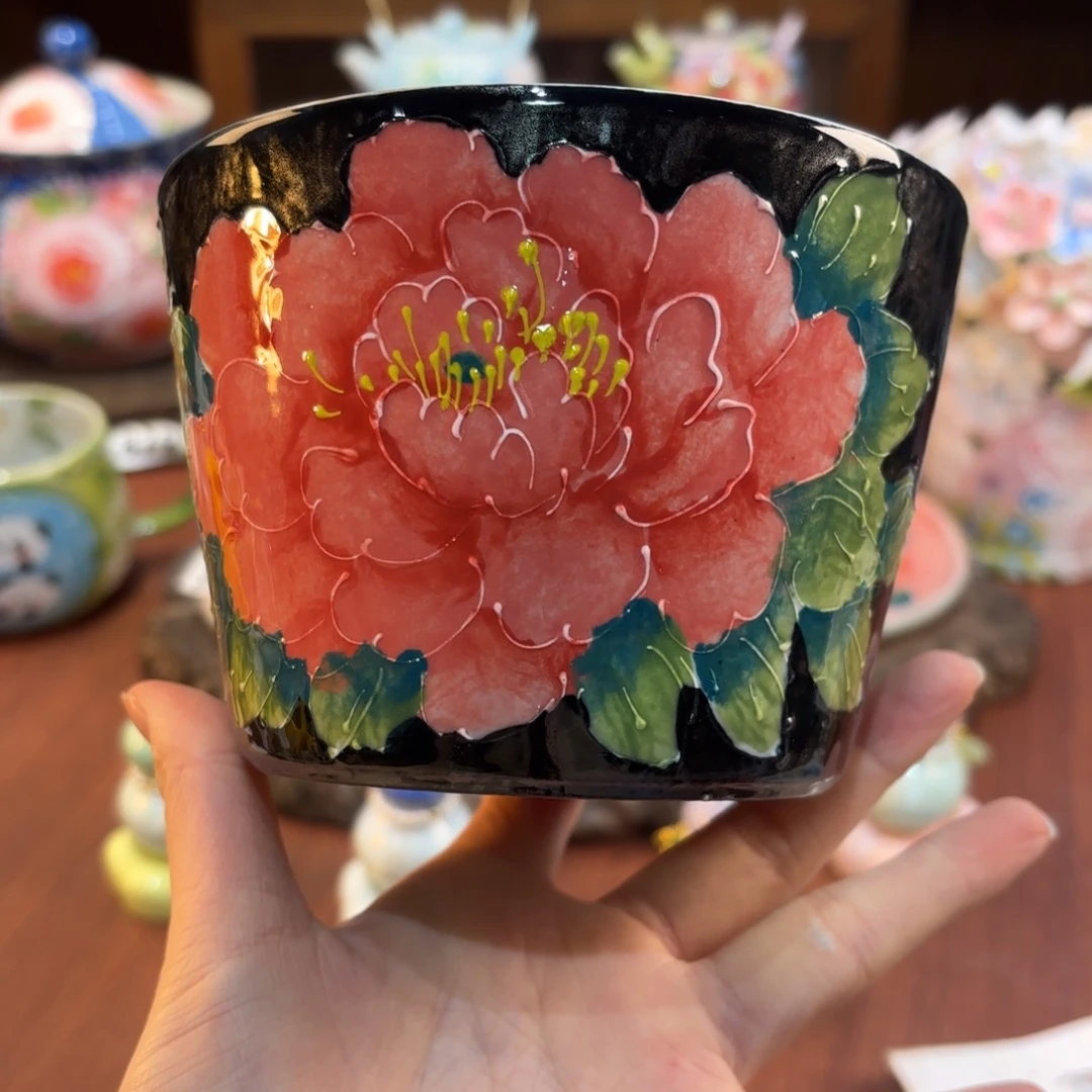 景德镇手绘高温釉下彩陶瓷茶具