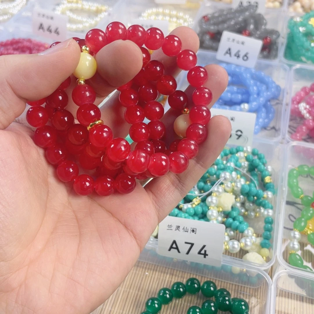 檀香紫檀（小叶紫檀）手串银S925镀金镶嵌