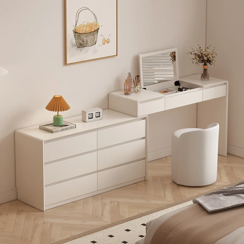 主卧实木梳妆台卧室家用一体收纳柜简约现代轻奢斗柜一体梳妆台